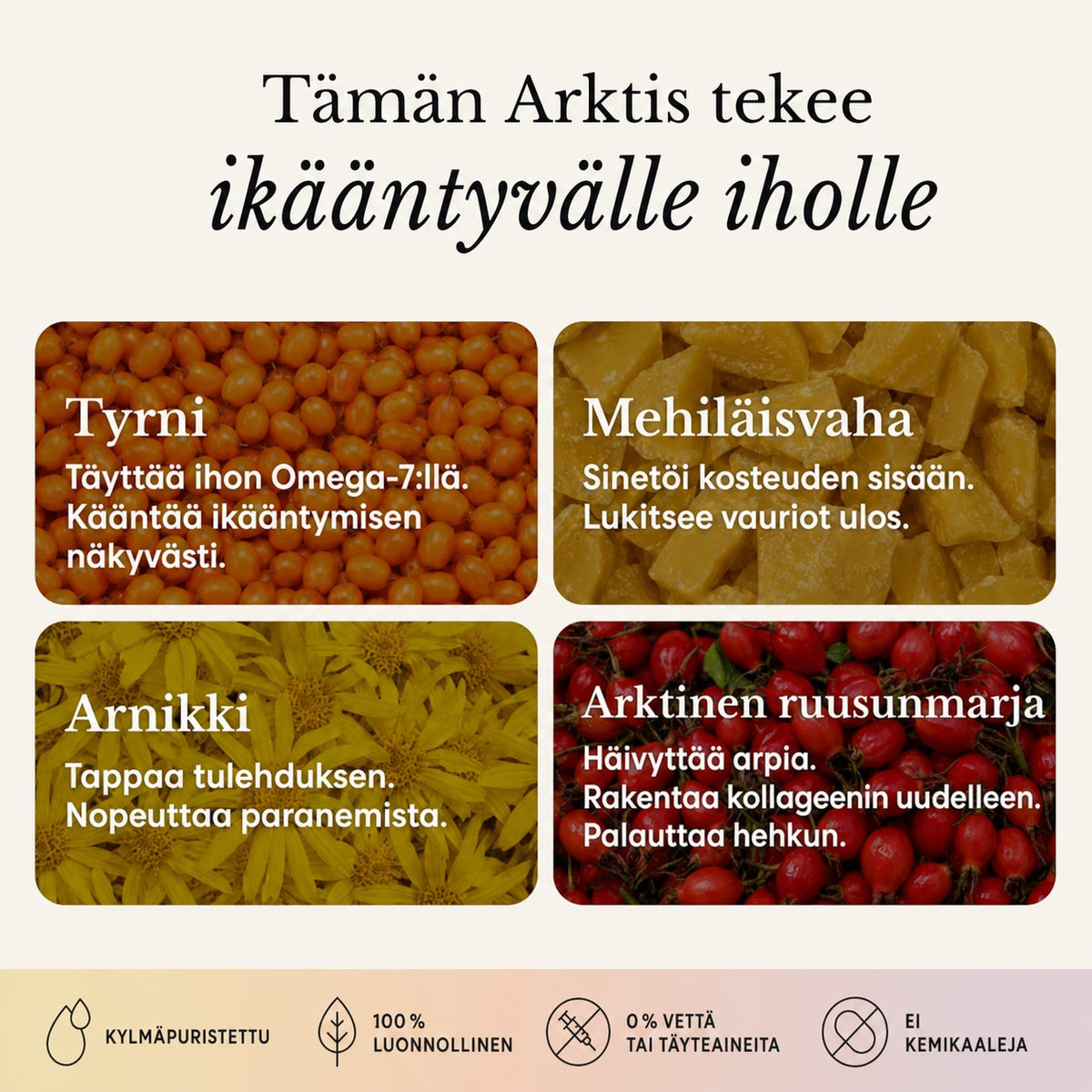 Täydellinen järjestelmä kypsän ihon hoitoon naisille